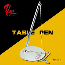 Best Sales Logo Designed Ball Pen Silver Color Metal Stand Pen